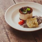 Tiramisu, chocolate soil, blood orange, white chocolate aero