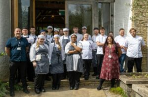 Students from City of Oxford College and Reading College with Chefs