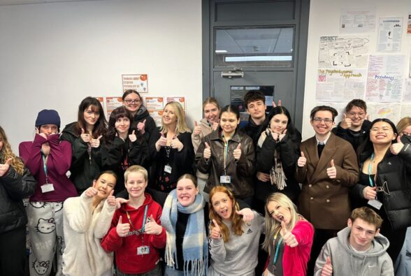 Psychology Teacher Sarah Price and a group of the MindGreen Youth Ambassadors taking part in Switch-off Week